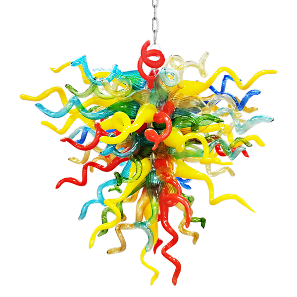 coloured glass chandelier