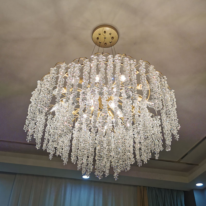 Bedroom Flush Mount Crystal Chandelier