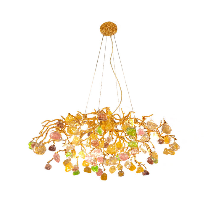 Living Room Coloured Glass Pendant Lights Crystal Modern