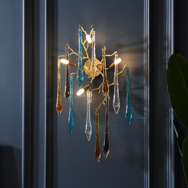 Tree Branch Living Room Wall Lamp Modern Crystal