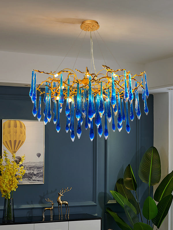 Living Room Flush Mount Chandelier Crystal
