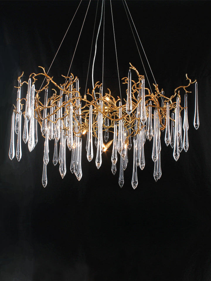 Living Room Flush Mount Chandelier Crystal