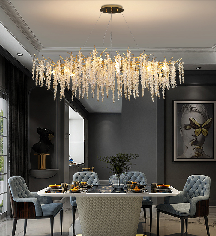 Creative Teardrop Crystal Chandelier Tree Branch for Living Room