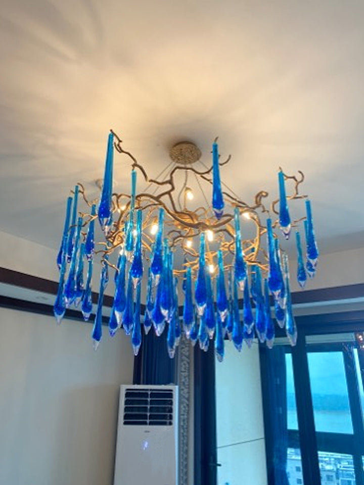 Living Room Flush Mount Chandelier Crystal