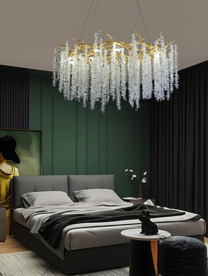 Living Room Hanging Crystal Art Deco Pendant Lights