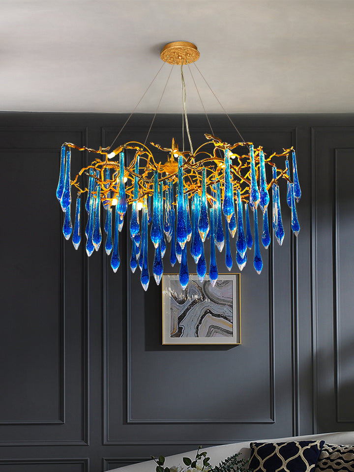 Living Room Flush Mount Chandelier Crystal