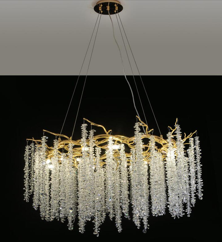 Living Room Hanging Crystal Art Deco Pendant Lights