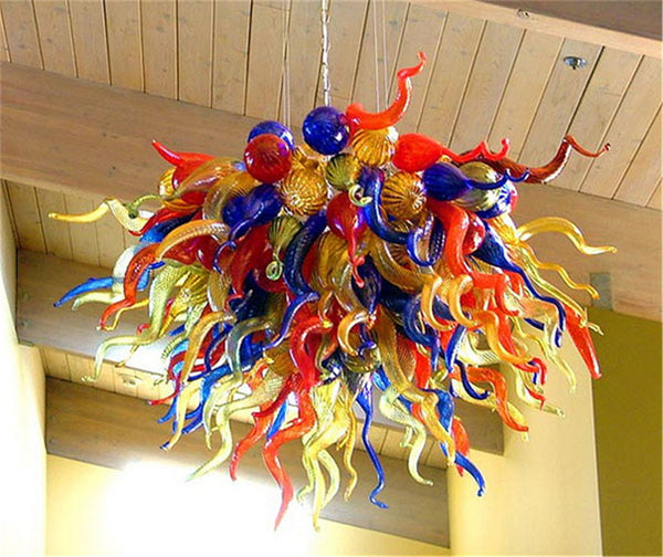 Multi Colored Modern Chandelier Blown Glass Lighting