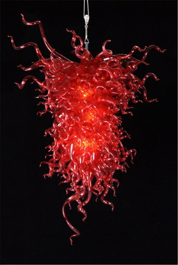  Modern Wedding Decoration Red Blown Glass Chandelier