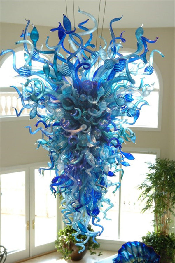 blue murano glass chandelier