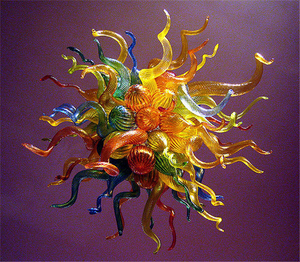 Blown Glass Chandelier Multi Colors Chihuly Style