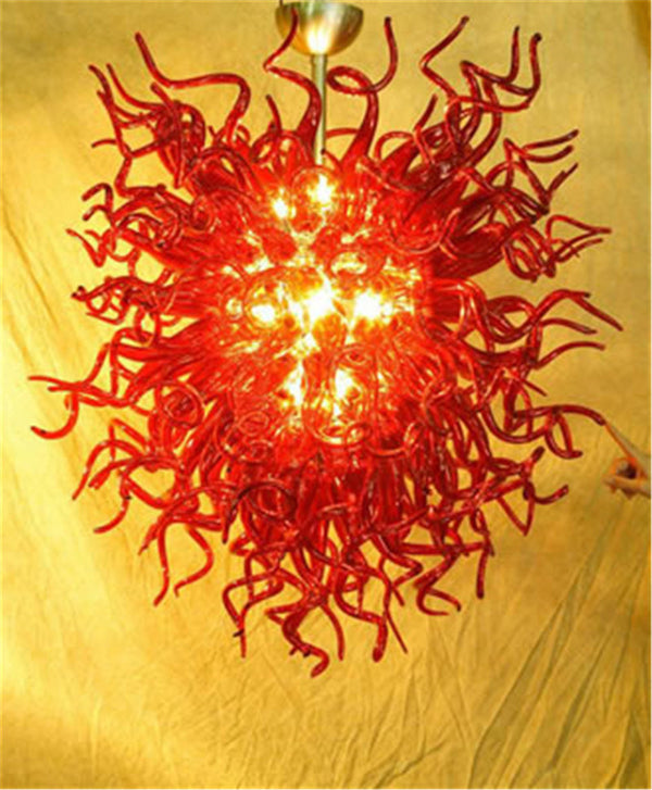 Modern Red Blown Glass Chandelier For Home Decoration