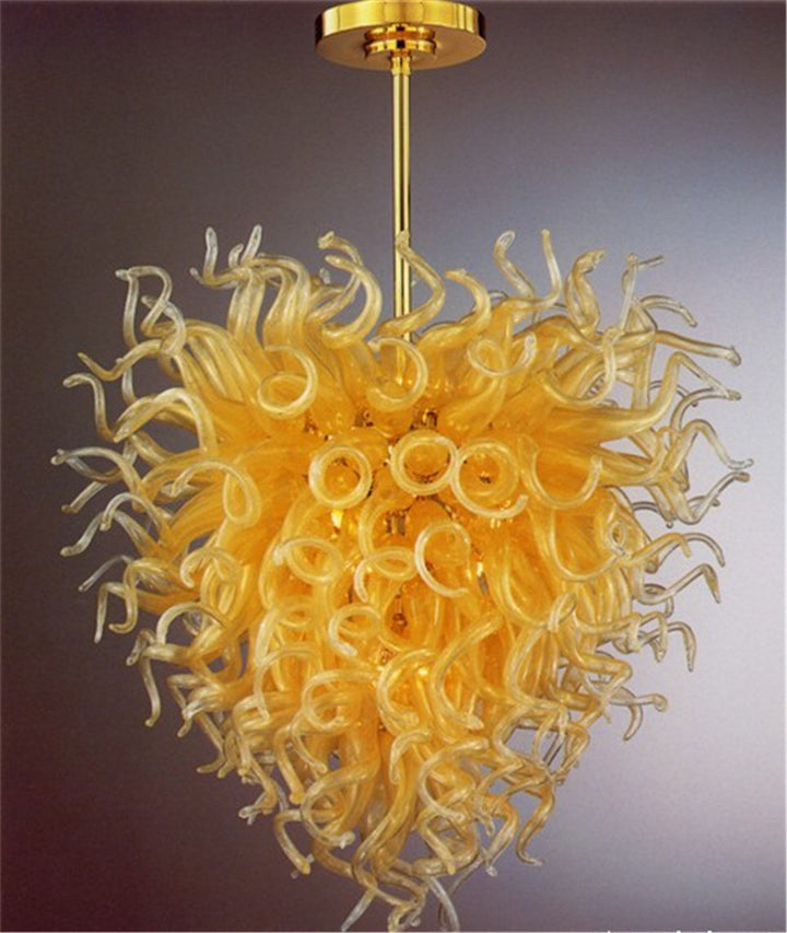 Yellow Chihuly Glass Chandelier Modern