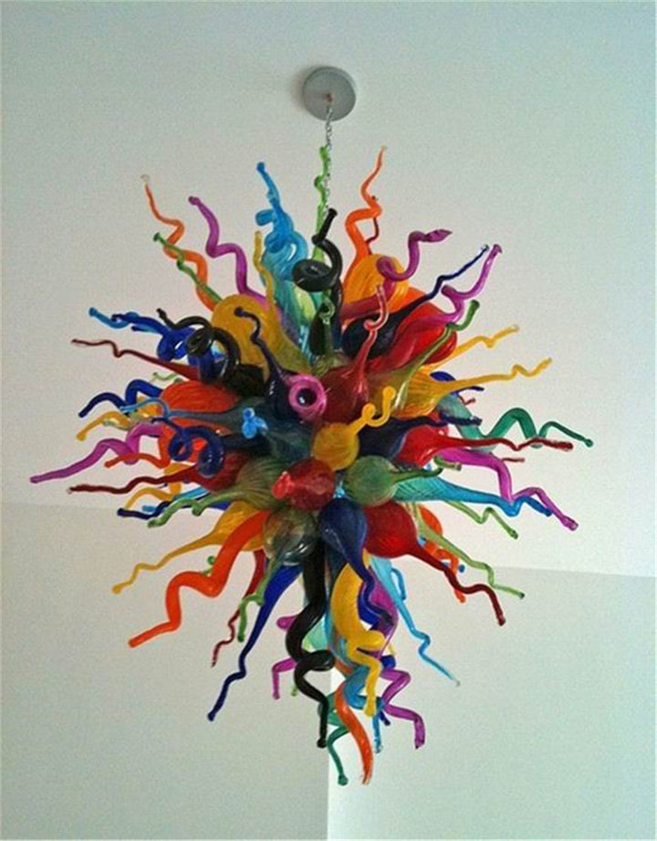 colored glass chandelier