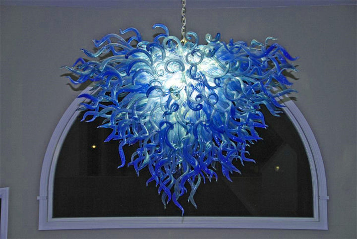 Blue Colored Chihuly Glass Chandelier 
