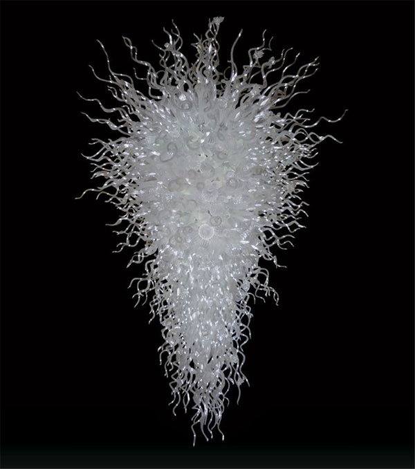 Large Modern Blown Glass Chandelier Chihuly Clear Art