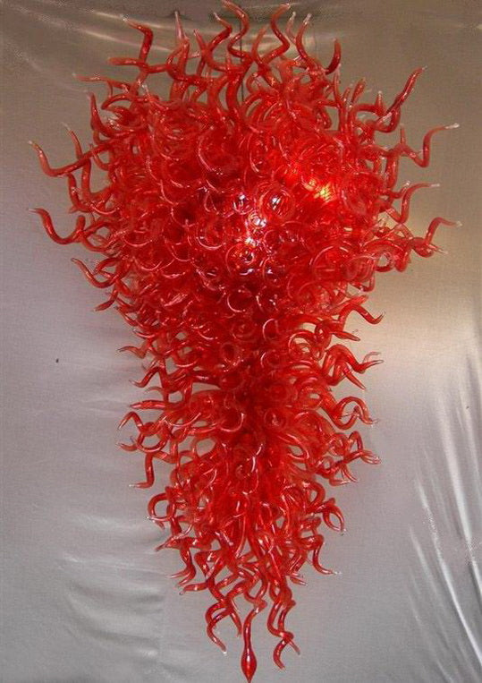 red glass chandelier