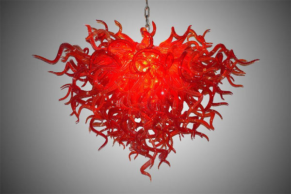 Modern Red Chihuly Style Light Fixtures Bedroom