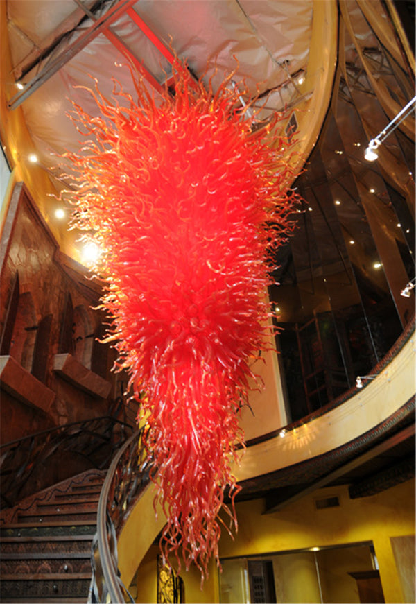 Luxury Wedding Red Colored Glass Chandelier