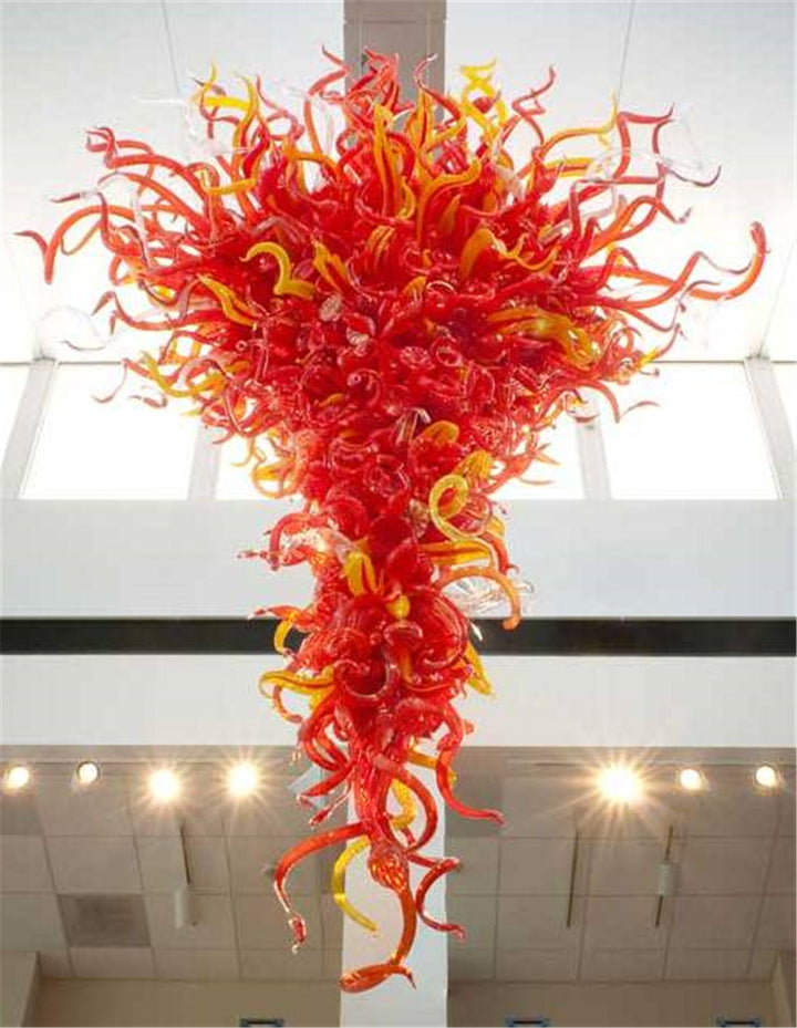 Hotel Lobby Large Glass Chandelier Chihuly Style Art
