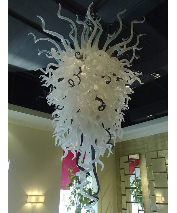 White Glass Chandelier Light