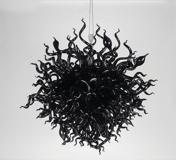 black glass chandelier