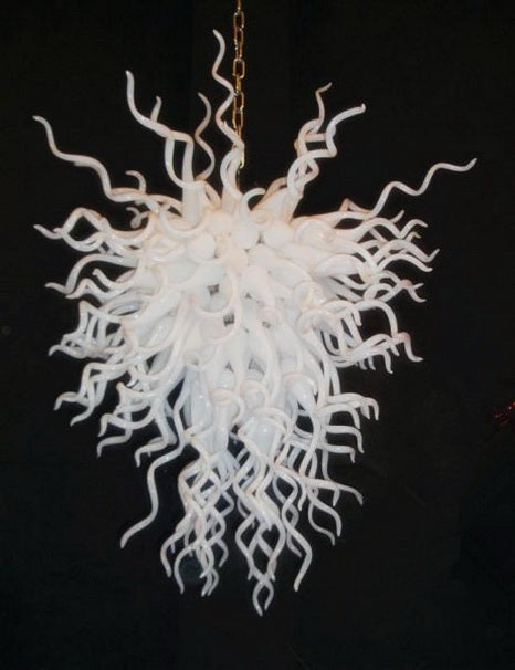 white glass chandelier