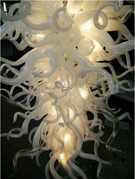 white glass chandelier