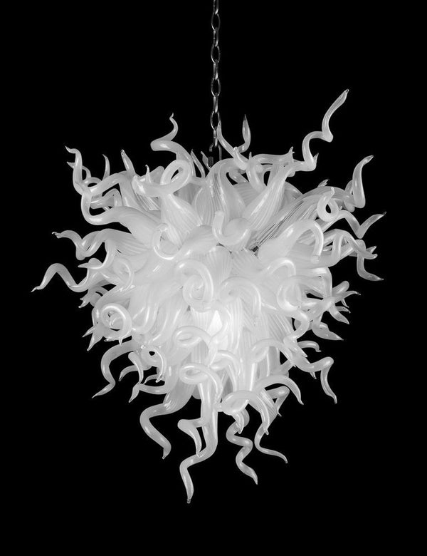 modern white glass chandelier