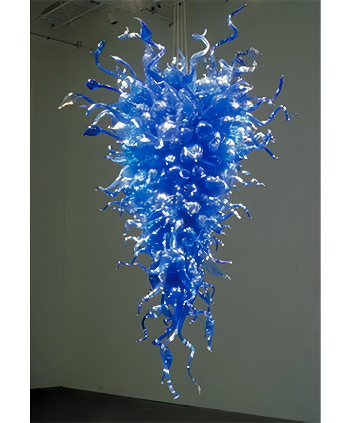 chandelier blue glass