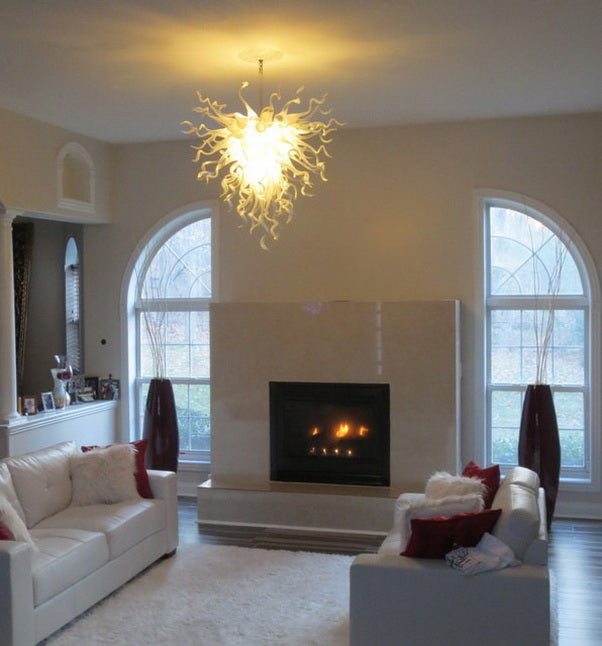 milk glass chandelier for living room