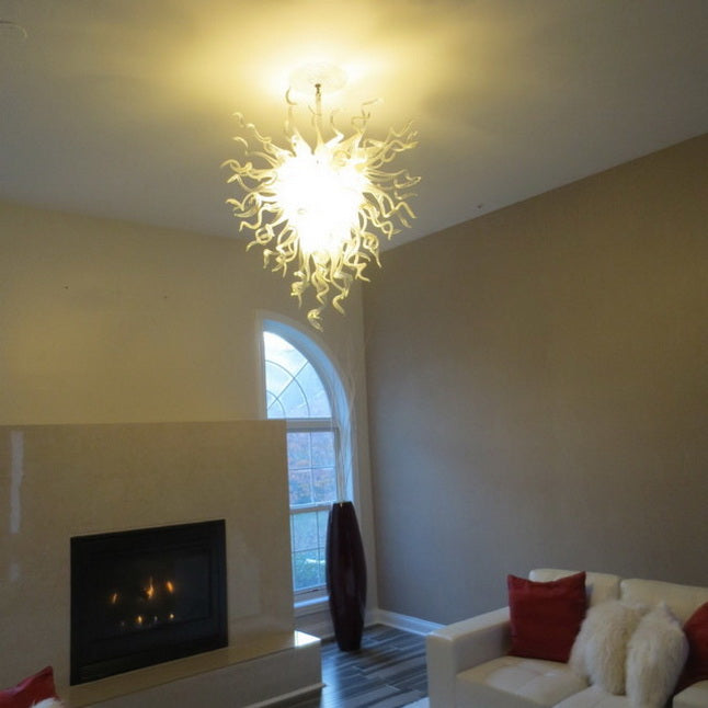 milk glass chandelier for living room