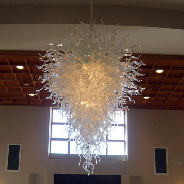 textured glass entryway chandelier