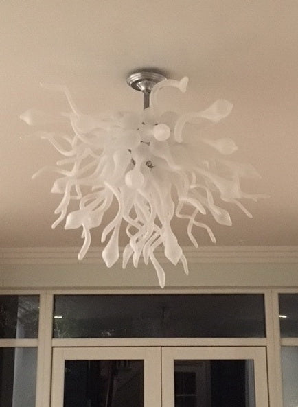 white glass chandelier for bedroom