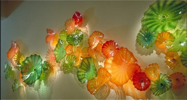 Modern Wall Art Light Murano Glass Flower Plate
