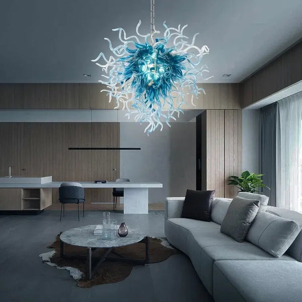 round glass chandelier for living room