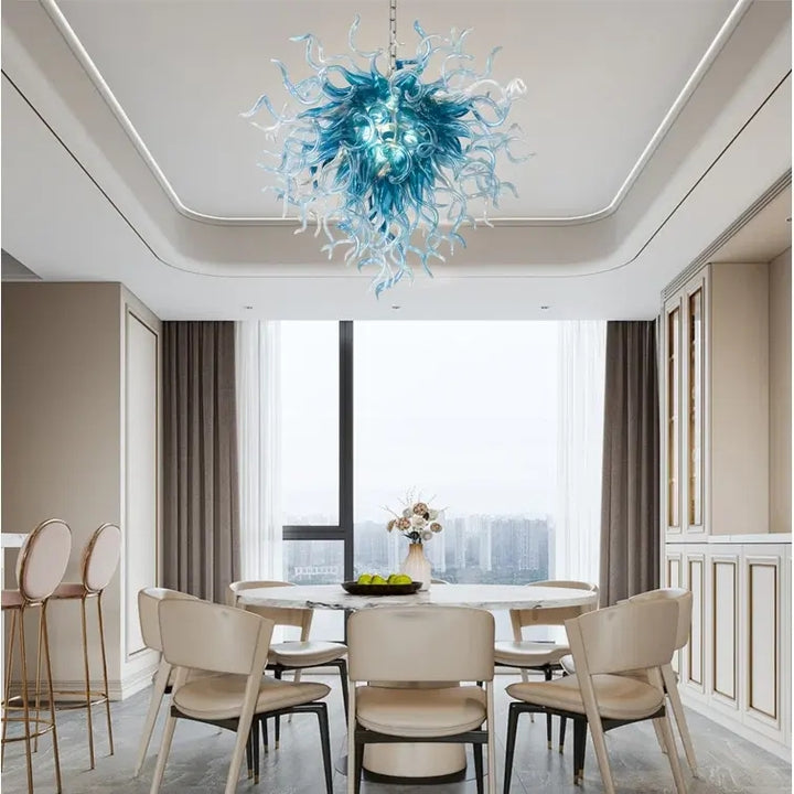 round glass chandelier for dining room