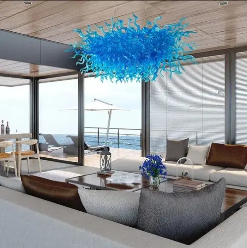 modern blue chandeliers