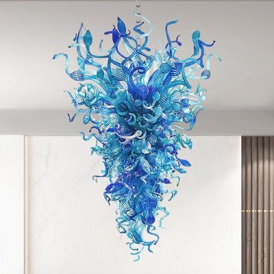 blue chandelier