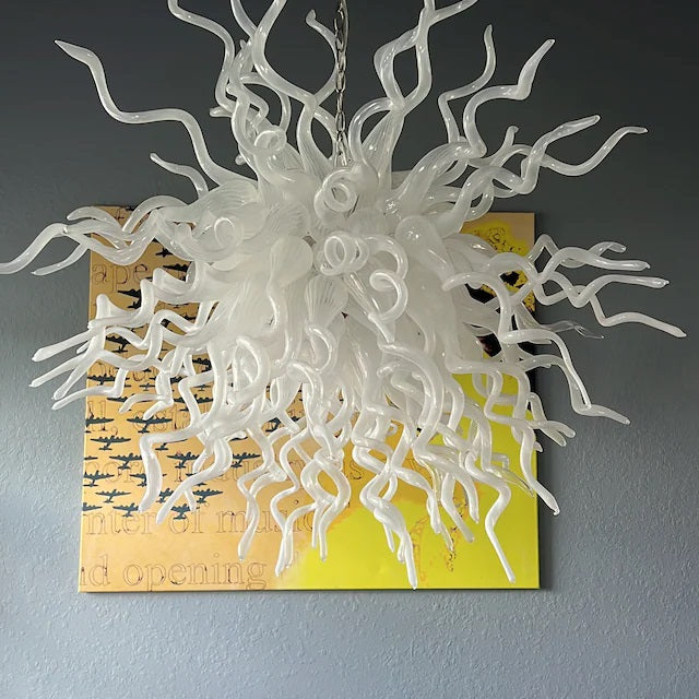 unique blown glass chandelier