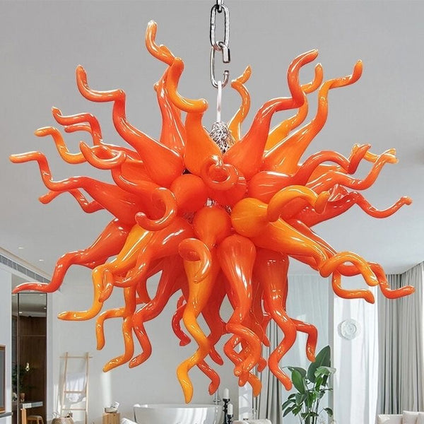 small bedroom orange glass chandelier