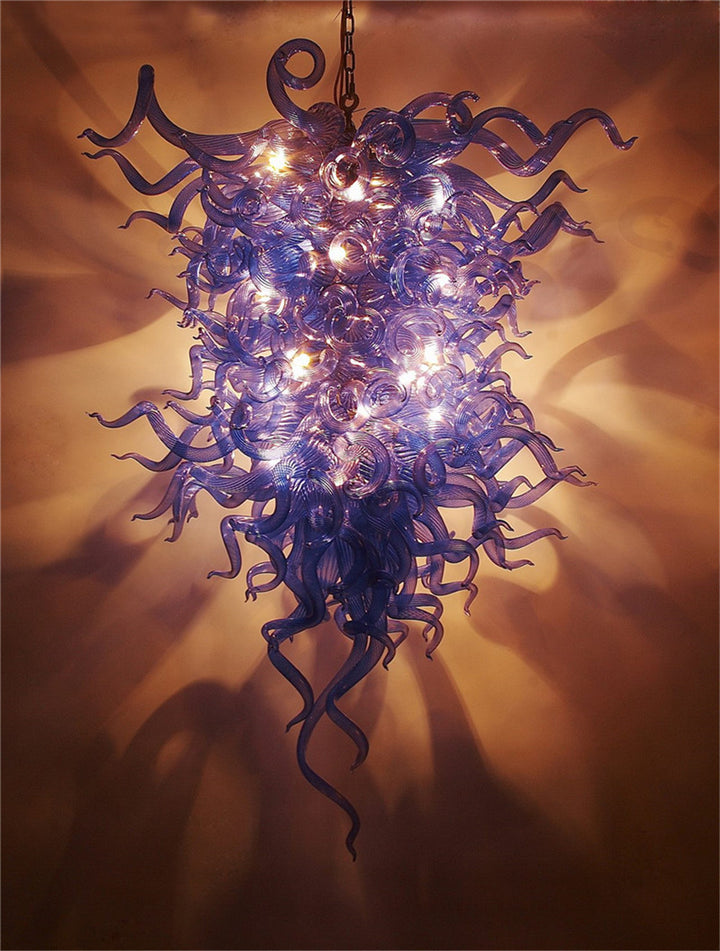 Blue Blown Glass Chandelier Lighting for Home