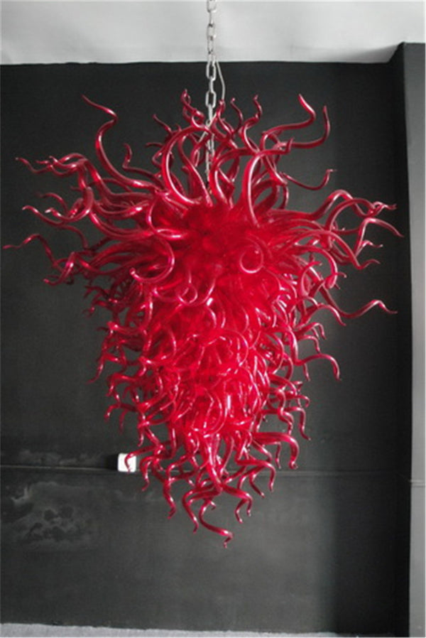 Red Blown Glass Chandelier Hanging Lights