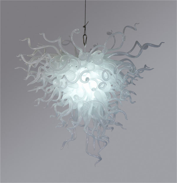 White Blown Glass Chandelier 
