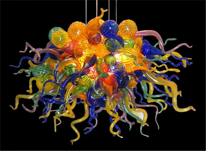 Multi Colored Modern Blown Glass Chandelier