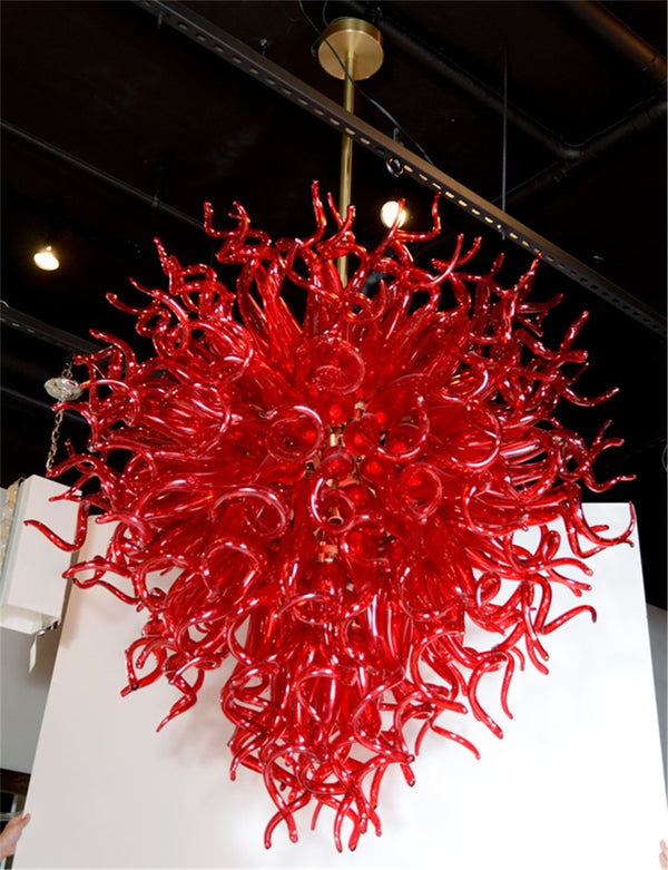 Wedding Red Blown Glass Chandelier Cheap Art Lighting