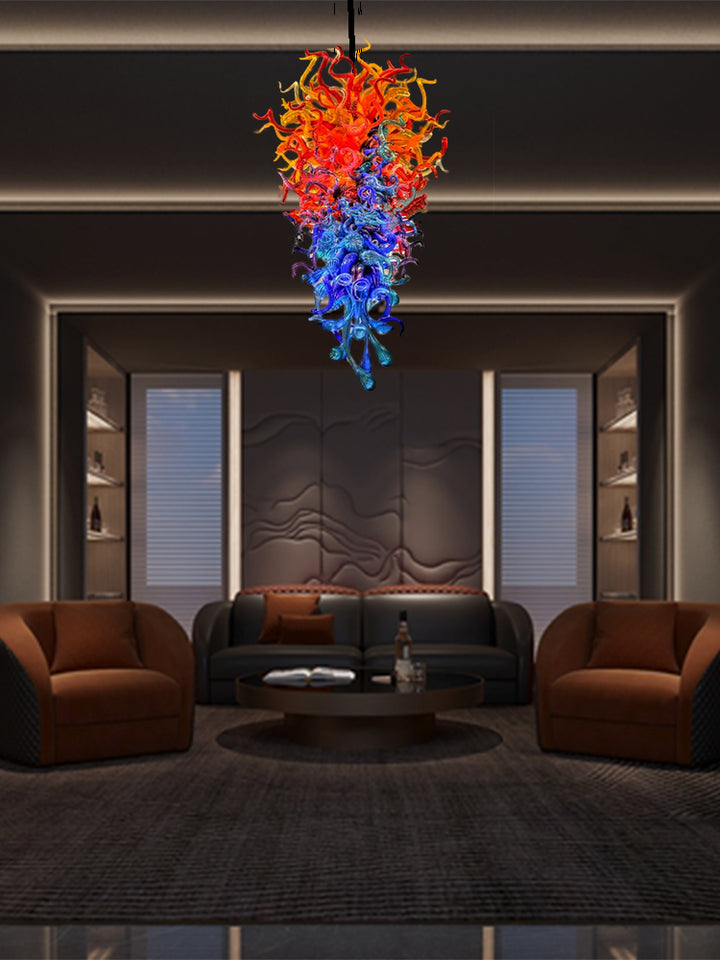 Large Blown Glass Chandelier Colorful Modern Art