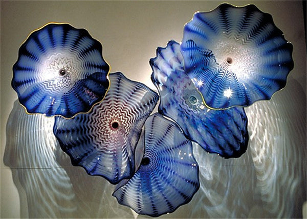 Modern Blue Murano Glass Plate Wall Lights