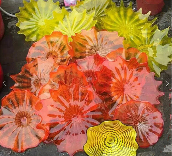 Flower Design Murano Glass Plate Wall Hanger