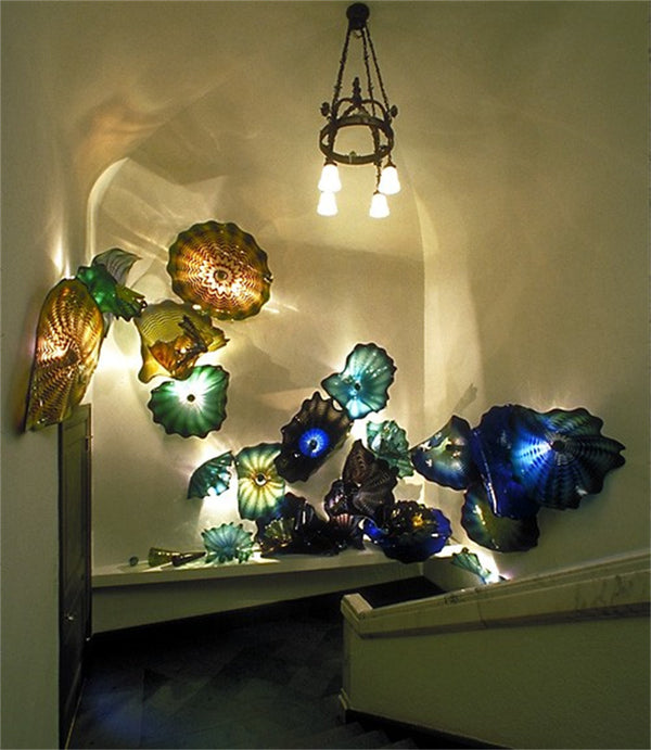 Modern Wall Sconce Murano Glass Flower Plate